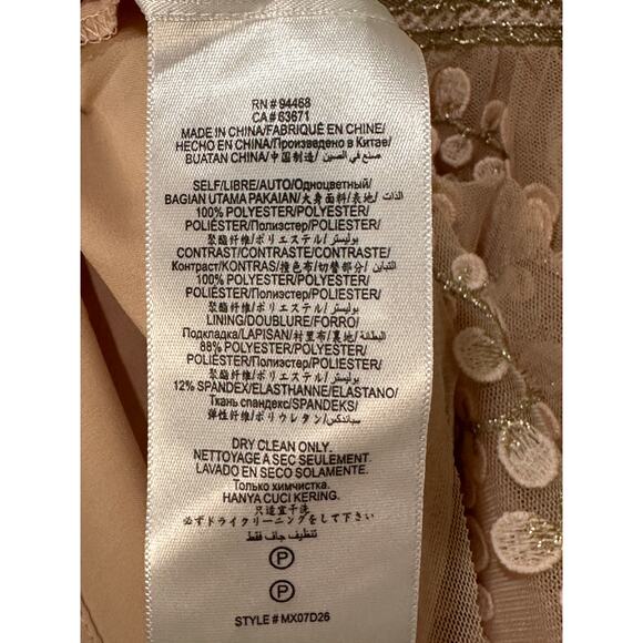 BCBG Cap Sleeve Short Evening Dress Bare Pink Size 8 NWOT Embroidered Details - Picture 15 of 15